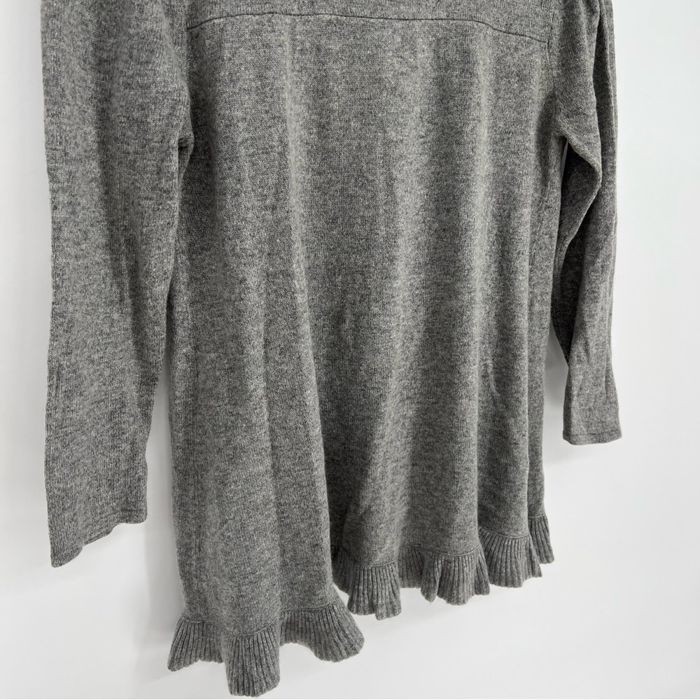Acrobat Sweater Women's Small‎ Silk Cashmere Ruffle Hem Pullover Gray Back Slit - Picture 4 of 12
